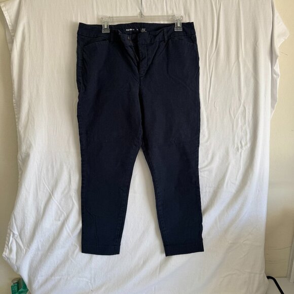 Old Navy Pants - Old Navy Navy Blue Pixie Pants | High-Rise Secret-Smooth Pockets | Size 14